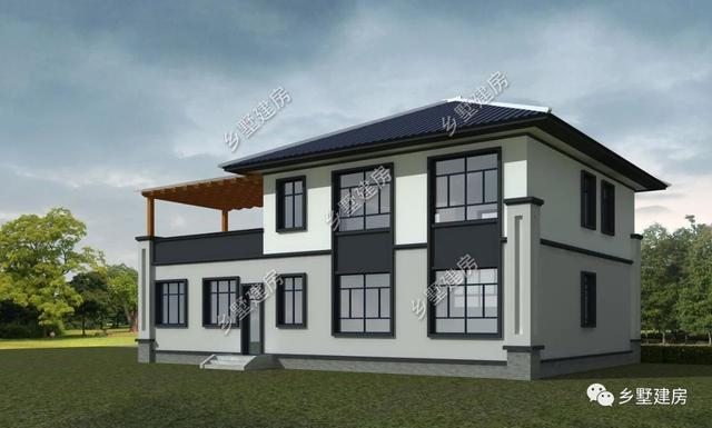 大開間小進深的二層別墅，27萬就能建，花最少錢的建最美的別墅！