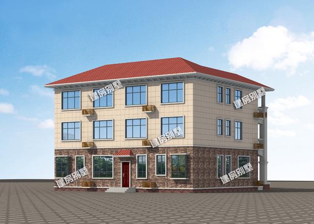 占地230平三層雙拼別墅設(shè)計(jì)圖，共用超大空間堂屋，單戶8間臥室。