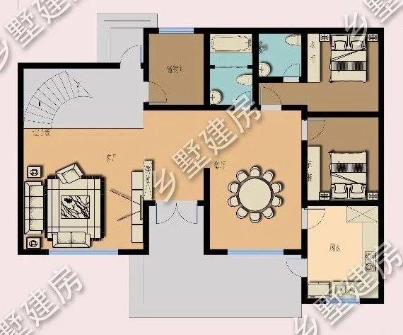 32萬(wàn)三層歐式住宅設(shè)計(jì)圖，外觀優(yōu)雅別致，浪漫的造型在家鄉(xiāng)別具一格。