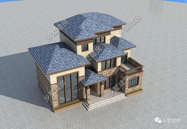 32萬(wàn)三層歐式住宅設(shè)計(jì)圖，外觀優(yōu)雅別致，浪漫的造型在家鄉(xiāng)別具一格。