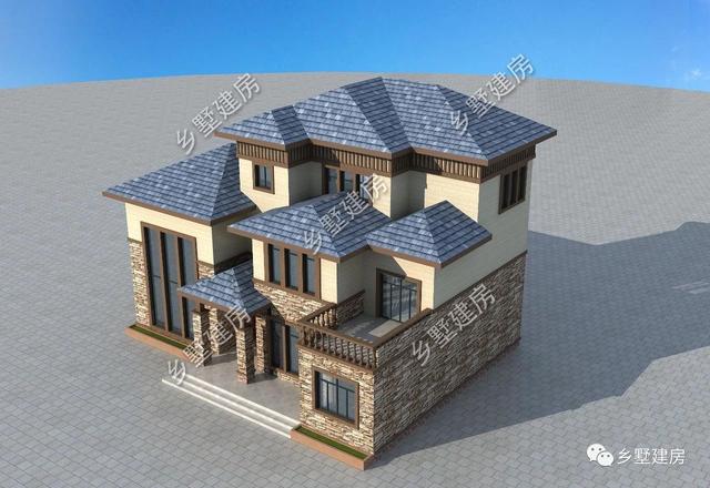 32萬(wàn)三層歐式住宅設(shè)計(jì)圖，外觀優(yōu)雅別致，浪漫的造型在家鄉(xiāng)別具一格。