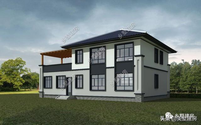 占地213平農(nóng)村二層小樓設(shè)計圖，帶露天泳池和大露臺，這樣的設(shè)計人人都喜歡。