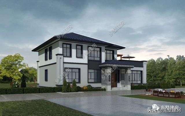 占地213平農(nóng)村二層小樓設(shè)計圖，帶露天泳池和大露臺，這樣的設(shè)計人人都喜歡。