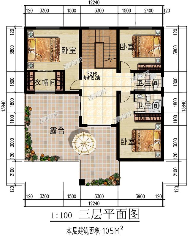 三層歐式別墅自建房，靚麗的外觀色調(diào)，30萬(wàn)建成真劃算