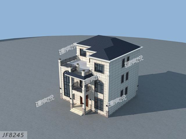 三層歐式別墅自建房，靚麗的外觀色調(diào)，30萬(wàn)建成真劃算