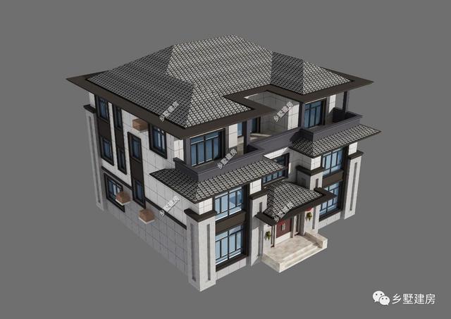 經(jīng)典中式三層別墅自建房，外觀古樸秀麗,村里人都羨慕