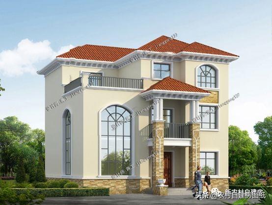 5棟美觀大氣的三層農村自建房，簡單易建，最后一棟屋頂亮了