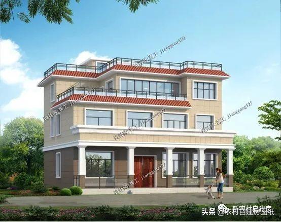 5棟美觀大氣的三層農村自建房，簡單易建，最后一棟屋頂亮了