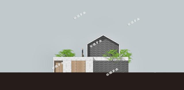 簡約現(xiàn)代二層住宅設(shè)計圖，造型端莊質(zhì)樸，多露臺，多庭院