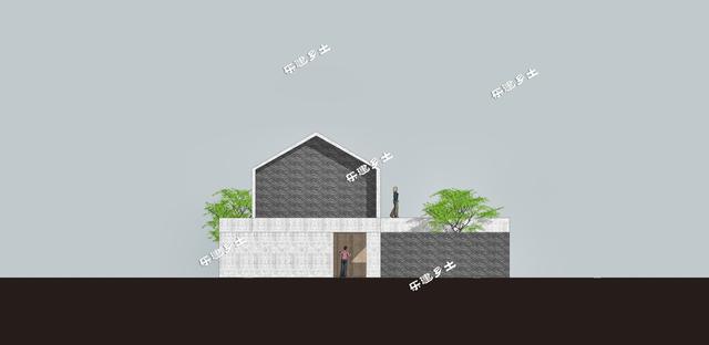 簡約現(xiàn)代二層住宅設(shè)計圖，造型端莊質(zhì)樸，多露臺，多庭院