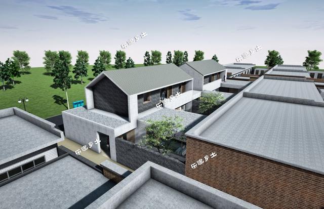 簡約現(xiàn)代二層住宅設(shè)計圖，造型端莊質(zhì)樸，多露臺，多庭院