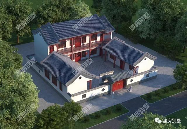 兩棟大面寬的二層自建房，兩種不同的風格，都美的讓人羨慕