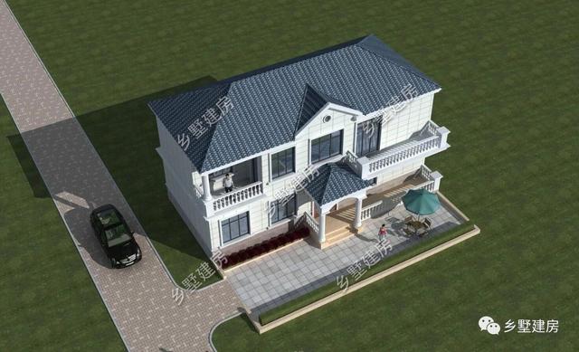 占地124平二層農(nóng)村小別墅設(shè)計(jì)圖，簡(jiǎn)約而不簡(jiǎn)單，造價(jià)還實(shí)惠，建上一棟面子十足！