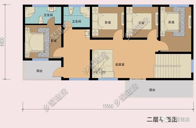 占地124平二層農(nóng)村小別墅設(shè)計(jì)圖，簡(jiǎn)約而不簡(jiǎn)單，造價(jià)還實(shí)惠，建上一棟面子十足！