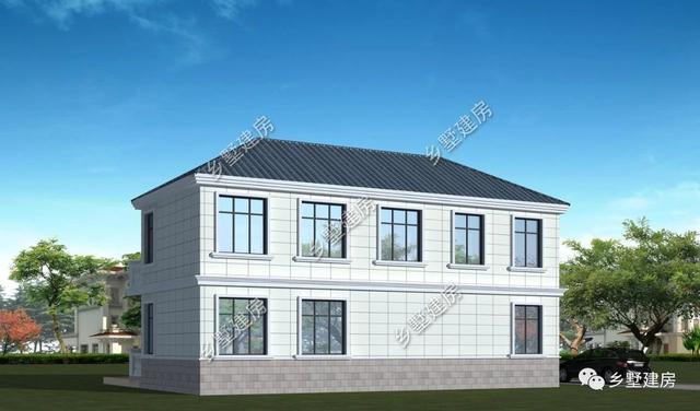 占地124平二層農(nóng)村小別墅設(shè)計(jì)圖，簡(jiǎn)約而不簡(jiǎn)單，造價(jià)還實(shí)惠，建上一棟面子十足！