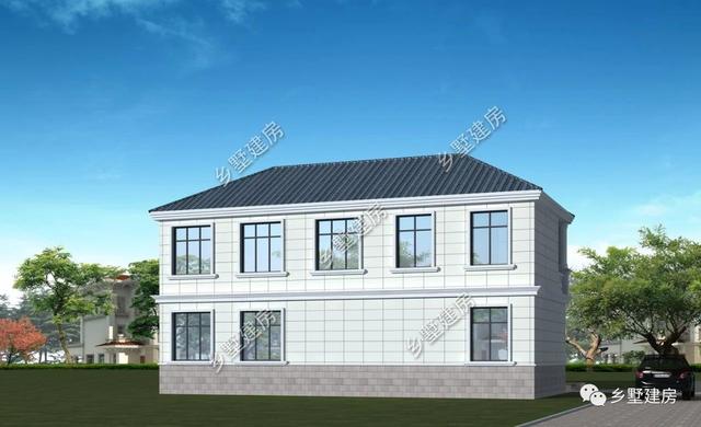 占地124平二層農(nóng)村小別墅設(shè)計(jì)圖，簡(jiǎn)約而不簡(jiǎn)單，造價(jià)還實(shí)惠，建上一棟面子十足！