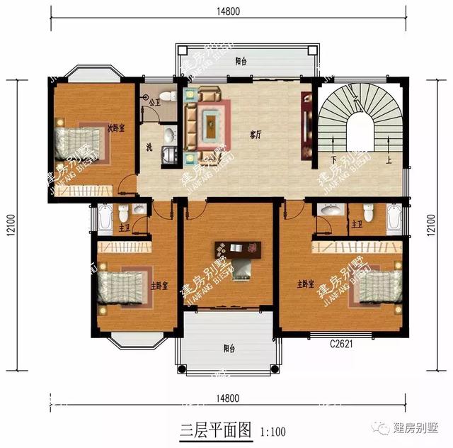 14.8×12.1四層豪宅別墅設(shè)計(jì)圖，內(nèi)配復(fù)式客廳和健身房，生活低調(diào)有內(nèi)涵。
