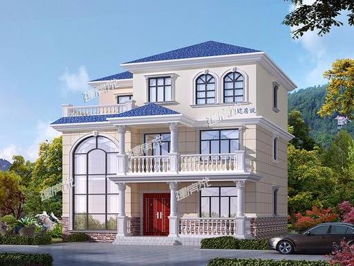 12x12.5米三層經(jīng)典歐式別墅設(shè)計圖，在農(nóng)村有這樣的房子，城里給房都不換。