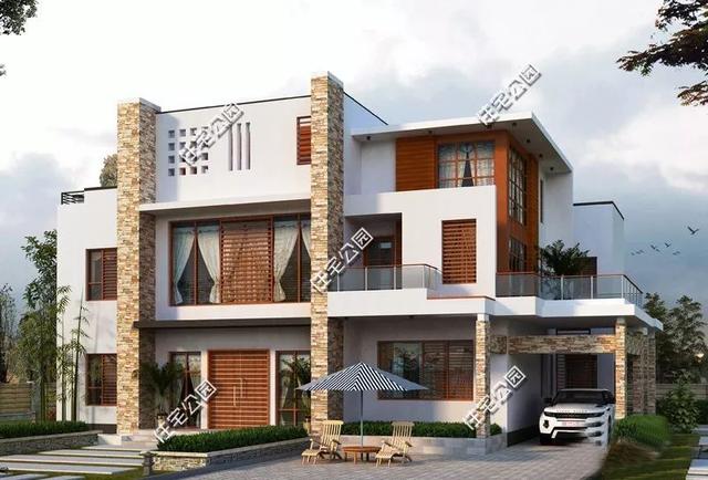 精選5款現(xiàn)代風(fēng)別墅設(shè)計(jì)圖，簡約時(shí)尚，年輕人都搶著在村里建。