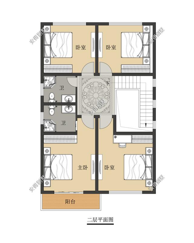 二層現(xiàn)代中式小別墅，外觀耐看大方，造價(jià)實(shí)惠，很適合農(nóng)村自建。