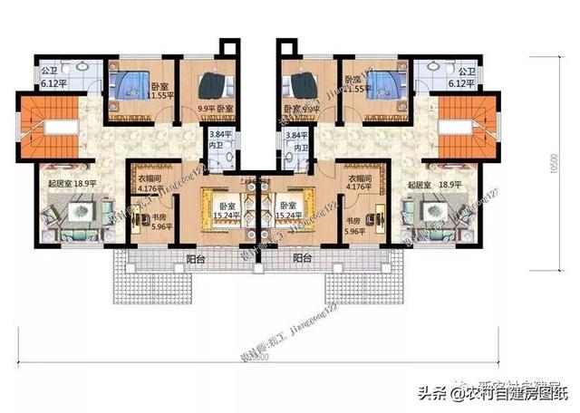 推薦5套農(nóng)村兄弟雙拼別墅，2款共用堂屋，主體最低單戶20萬起就能建，很合算。