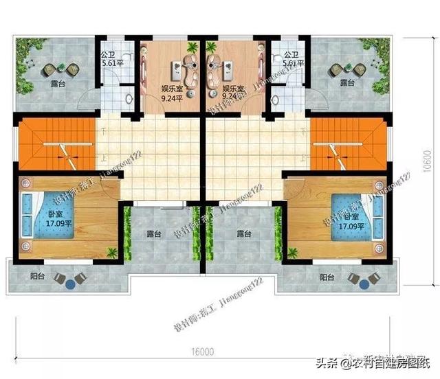 推薦5套農(nóng)村兄弟雙拼別墅，2款共用堂屋，主體最低單戶20萬起就能建，很合算。