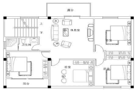 10.0x10.1米三層農(nóng)村自建房，造價(jià)在30萬(wàn)以內(nèi)。