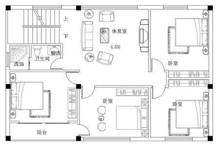 10.0x10.1米三層農(nóng)村自建房，造價(jià)在30萬(wàn)以內(nèi)。
