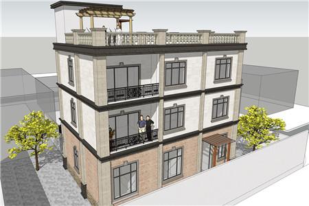 10.0x10.1米三層農(nóng)村自建房，造價(jià)在30萬(wàn)以內(nèi)。