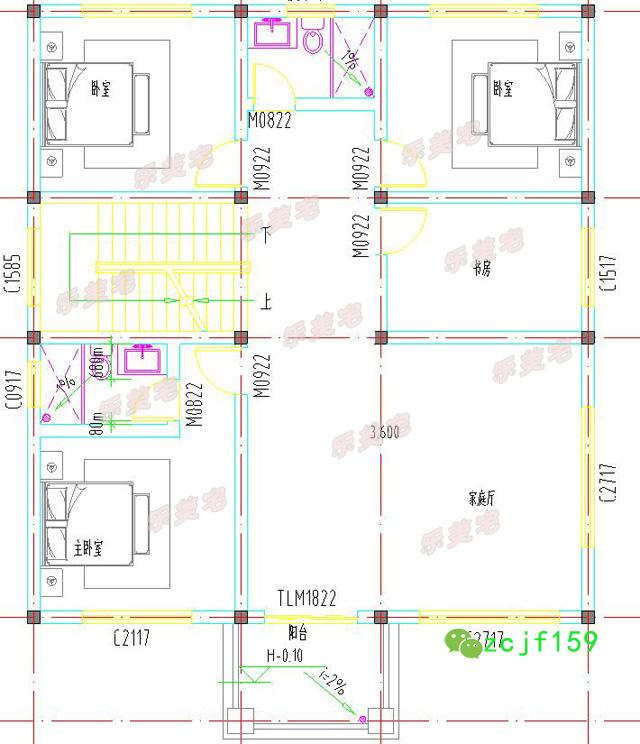 占地100平左右的三層自建房，方正舒適實(shí)用，適合大部分農(nóng)村家庭建造。