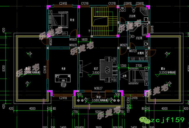 兩套21x12米左右二層別墅設(shè)計(jì)圖，滿足大家庭成員的住房需求。