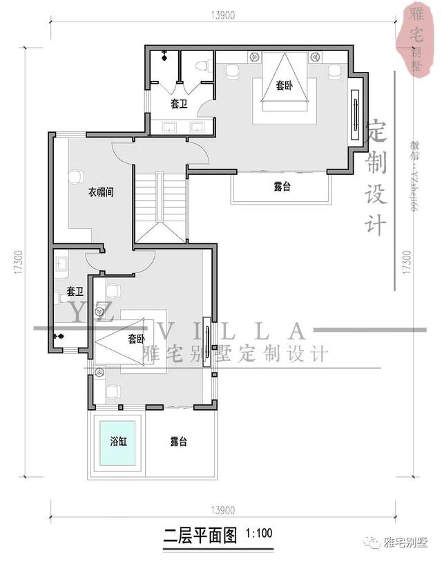 130平兩層新中式度假別墅設(shè)計圖，帶庭院泳池露臺。