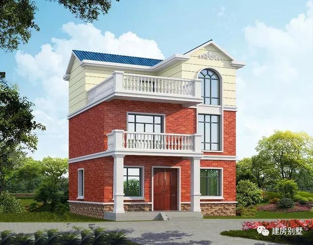 面寬不到10米的兩款三層別墅設(shè)計圖，不同風格，第一款新中式復古風格，非常的華麗。