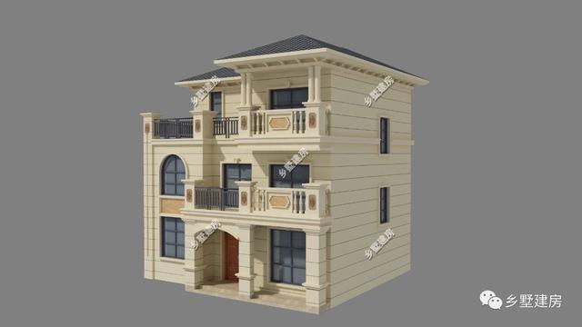 106平三層經(jīng)典歐式別墅設(shè)計圖，時尚大氣，養(yǎng)老就選這套。