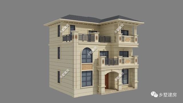 106平三層經(jīng)典歐式別墅設(shè)計圖，時尚大氣，養(yǎng)老就選這套。