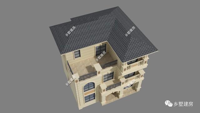 106平三層經(jīng)典歐式別墅設(shè)計圖，時尚大氣，養(yǎng)老就選這套。