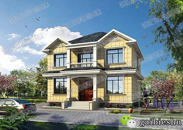 二層簡歐風(fēng)別墅設(shè)計圖，內(nèi)配6間臥室，耐看大氣，適合農(nóng)村自建。