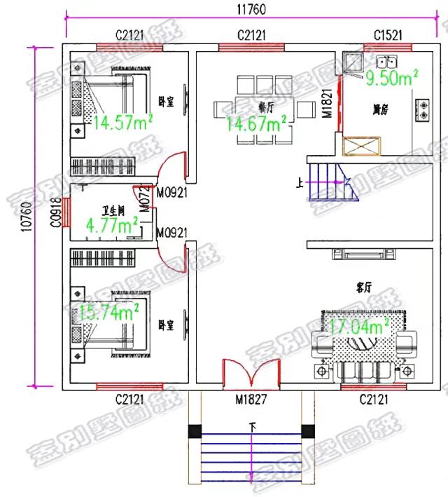 二層簡歐風(fēng)別墅設(shè)計圖，內(nèi)配6間臥室，耐看大氣，適合農(nóng)村自建。