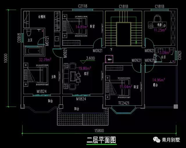 占地158平二層小別墅設(shè)計圖，時尚精美，功能齊全，非常適合農(nóng)村自建房。