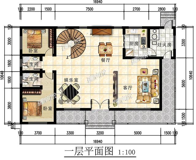 占地180平二層田園風(fēng)別墅設(shè)計(jì)圖，30萬以內(nèi)建成，一點(diǎn)也不比城里的差。