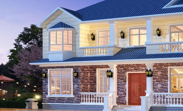 占地180平二層田園風(fēng)別墅設(shè)計(jì)圖，30萬以內(nèi)建成，一點(diǎn)也不比城里的差。