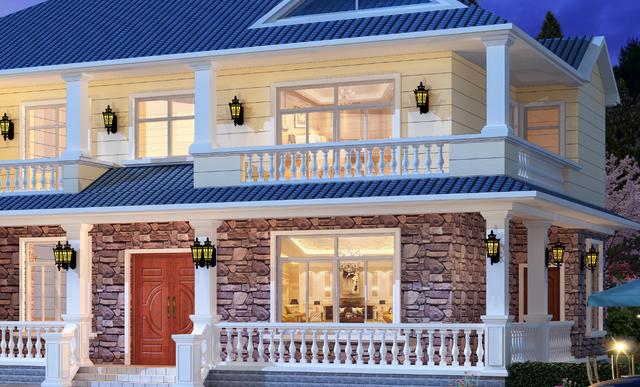 占地180平二層田園風(fēng)別墅設(shè)計(jì)圖，30萬以內(nèi)建成，一點(diǎn)也不比城里的差。