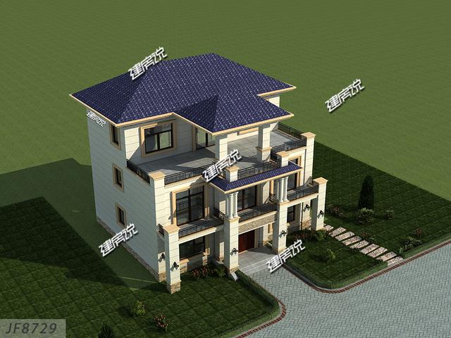 占地148平三層豪華別墅設(shè)計(jì)圖，牛轟轟的，還娶了城里媳婦