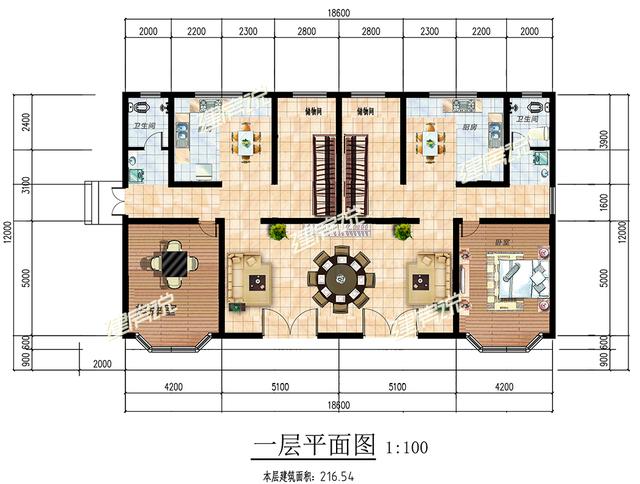 湖南兄弟建三層雙拼戶型設計圖，房子蓋好以后，村民都來串門，美極了！
