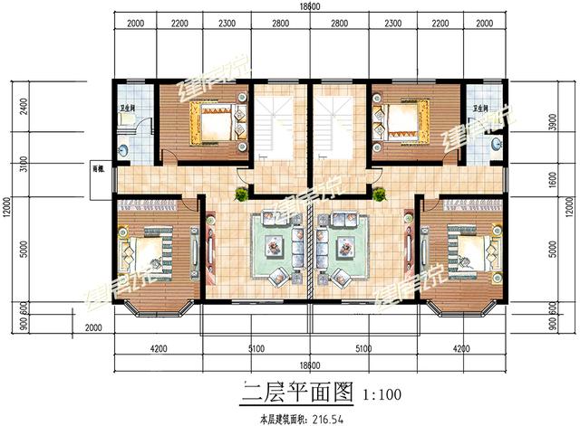 湖南兄弟建三層雙拼戶型設計圖，房子蓋好以后，村民都來串門，美極了！