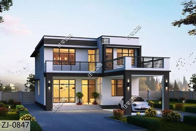 精選22套農(nóng)村別墅設(shè)計(jì)圖，帶半開(kāi)放式車(chē)庫(kù)，隨便建一棟，十里八鄉(xiāng)的人都繞路來(lái)看。