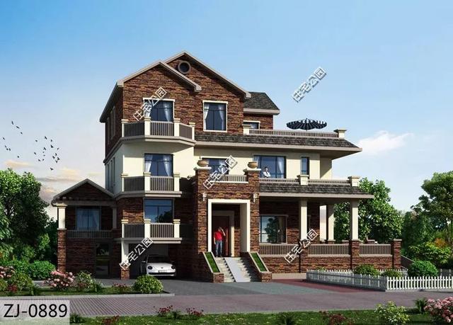 精選22套農(nóng)村別墅設(shè)計(jì)圖，帶半開(kāi)放式車(chē)庫(kù)，隨便建一棟，十里八鄉(xiāng)的人都繞路來(lái)看。