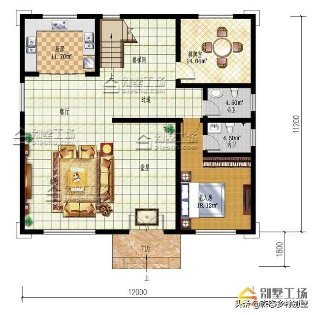 占地147三層農(nóng)村別墅設(shè)計圖，戶型方方正正，符合傳統(tǒng)審美，喜歡的朋友可以留作參考。