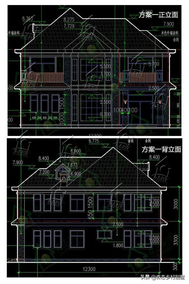 經(jīng)典農(nóng)村二層歐式小樓設(shè)計(jì)圖，外觀大氣，內(nèi)部實(shí)用，四種內(nèi)布局設(shè)計(jì)方案任你挑選。