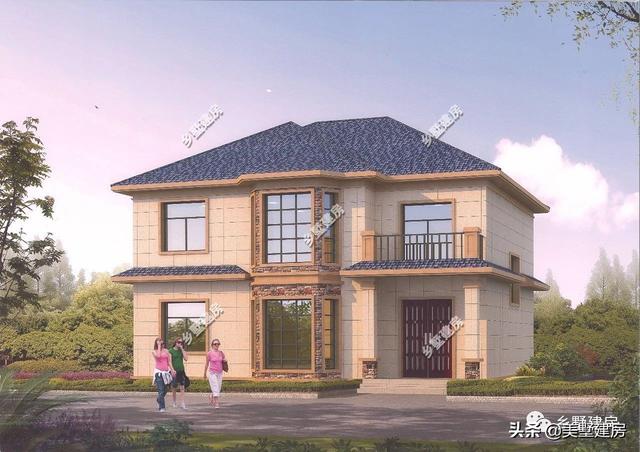 12.6X11.6米二層歐式別墅設計圖，二十幾萬建成，小日子過得別提多美。